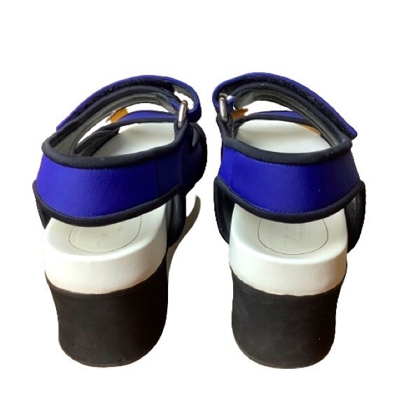 Marni Blue Color Block Neoprene Sandals Summer Bright Travel Comfortable Size 6 - Picture 6 of 12